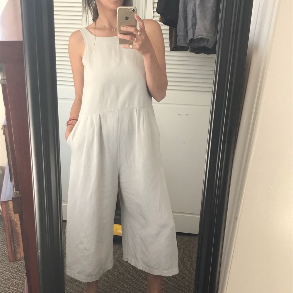 SOLD First Rite SS16 Crop Pantsuit Neutral - Picture 1 of 4